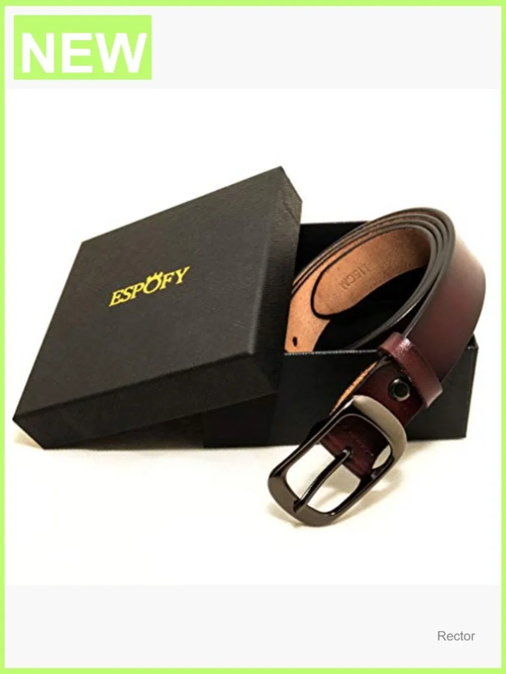 Genuine Leather Belt with Alloy Buckle - Adjustable